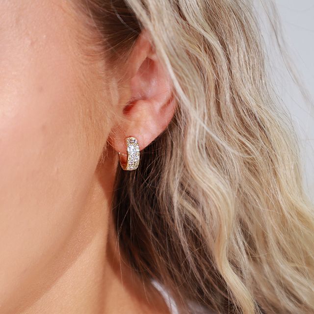 Crystal Crush Huggie Hoops 